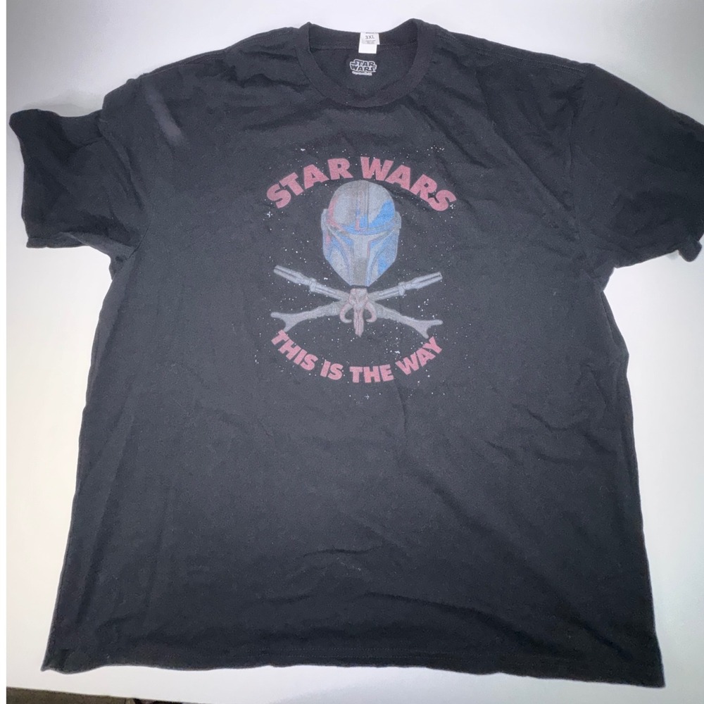 Star Wars The Mandalorian This Is The Way Graphic T-Shirt Black 3XL Mens